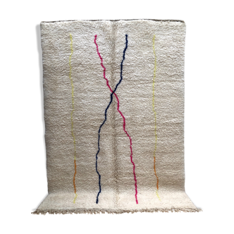 Moroccan Berber carpet Beni Ouarain with colorful lines 3.03x1.96m