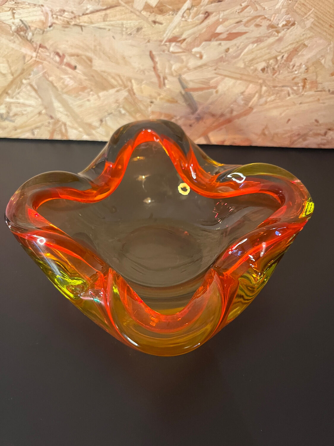 Ashtray or empty amber murano glass pocket