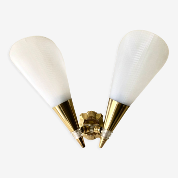 Double cone wall lamp plexiglas 1950