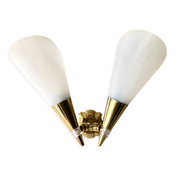 Applique double cône plexiglas 1950