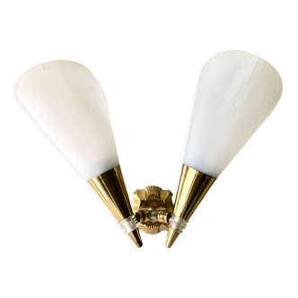 Double cone wall lamp plexiglas 1950