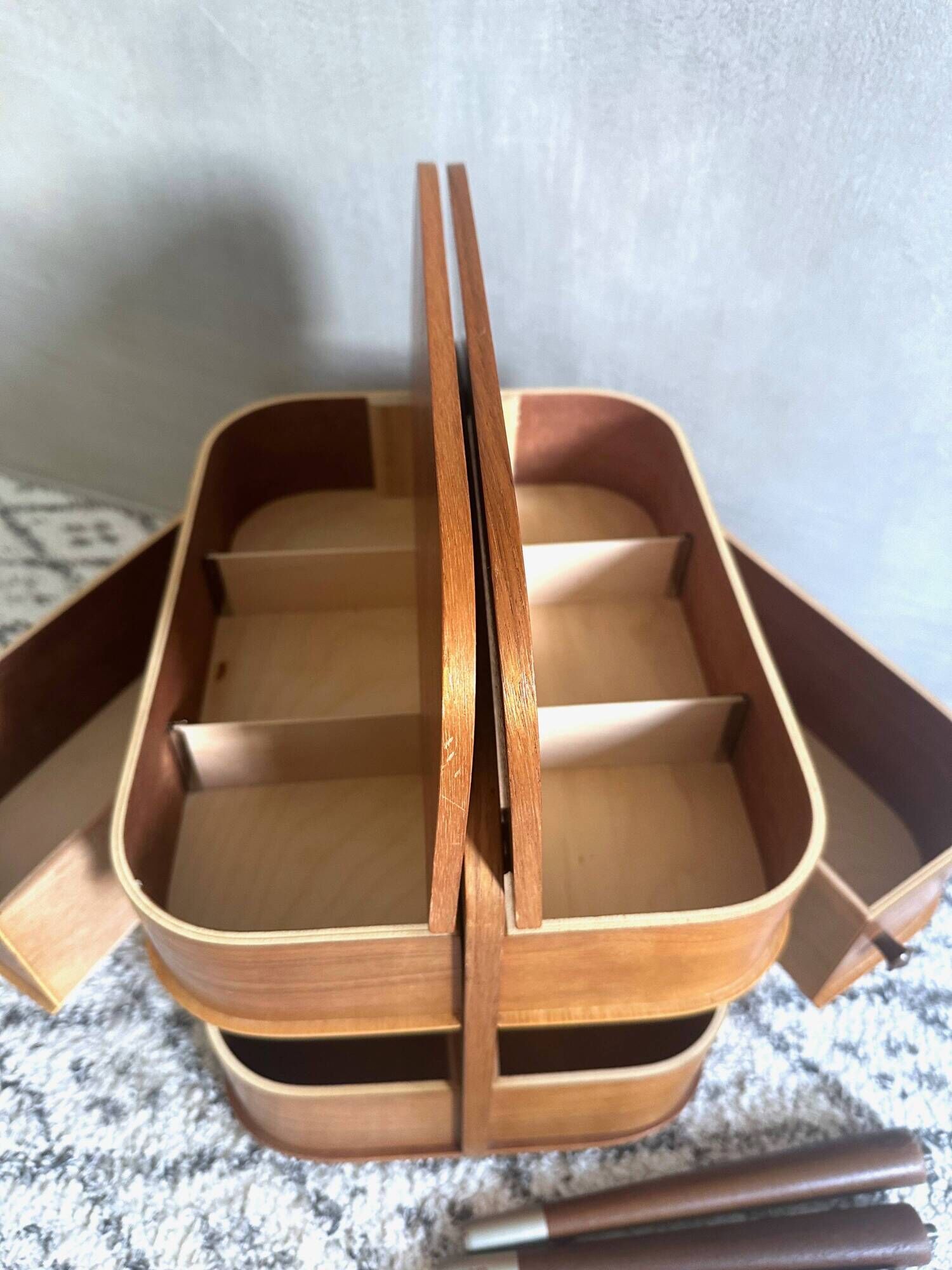 Mid Century sewing box, sewing table, side table, Danish Design, Vintage 60's