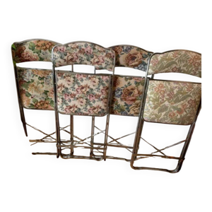4 chaises pliantes vintages