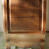 Curved display case in solid walnut, mid-20th century