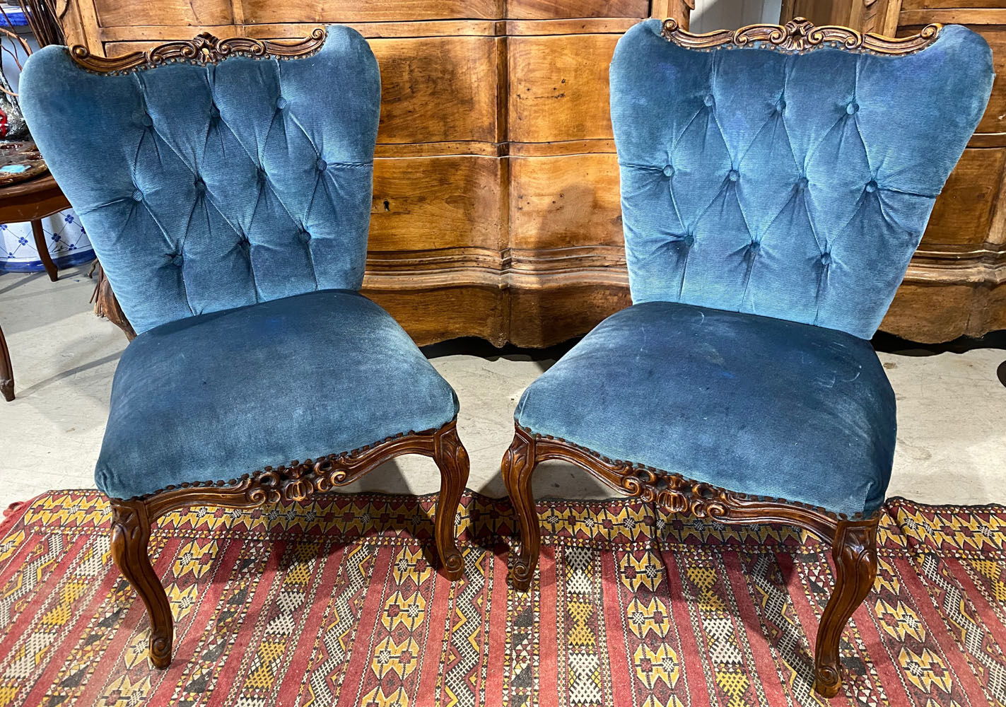 Paire de fauteuils crapaud