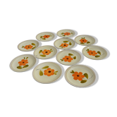 11 vintage "flower" dessert plates