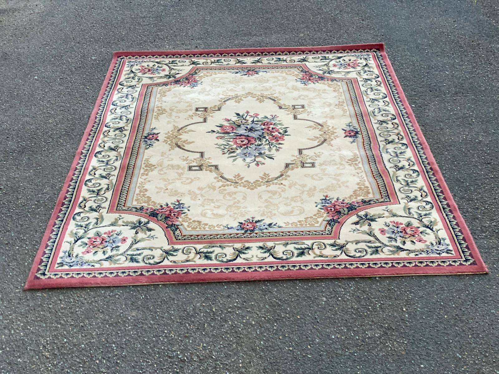 Persian rug in virgin wool, red beige velvet, 200x170 Saint Maclou