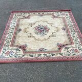 Persian rug in virgin wool, red beige velvet, 200x170 Saint Maclou
