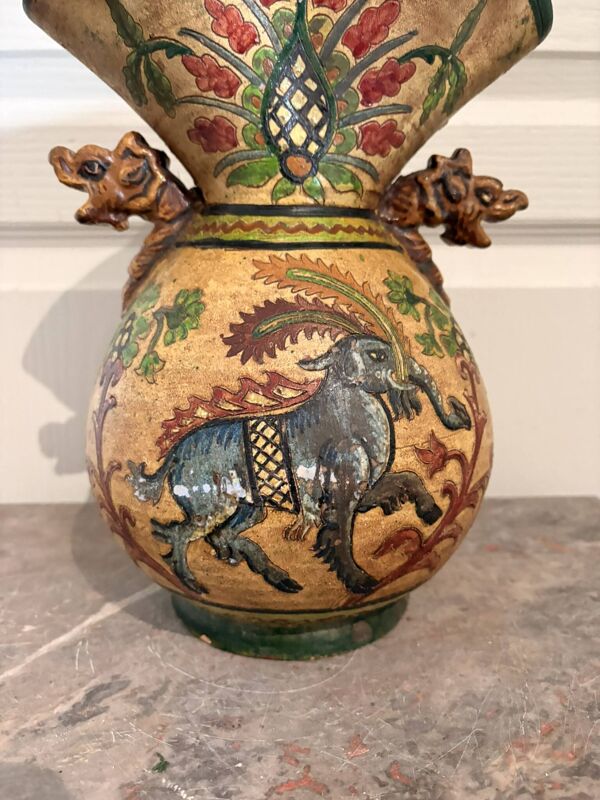Vase carafe pichet balustre céramique terre cuite italie montopoli eléphant