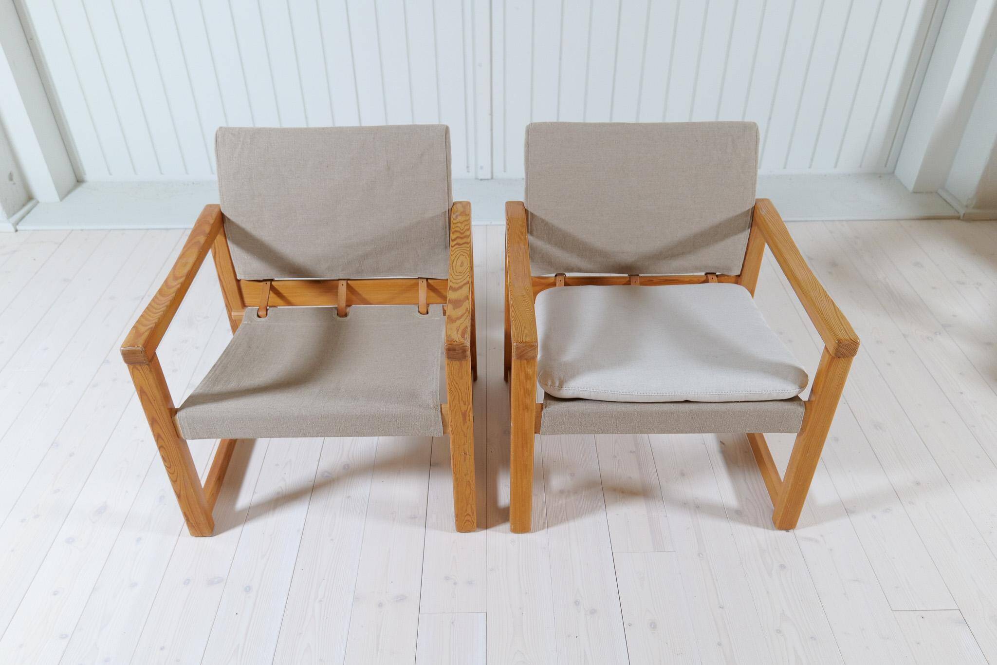Karin Mobring Diana mid-century modern armchairs by Ikea in Sweden, 1970s.