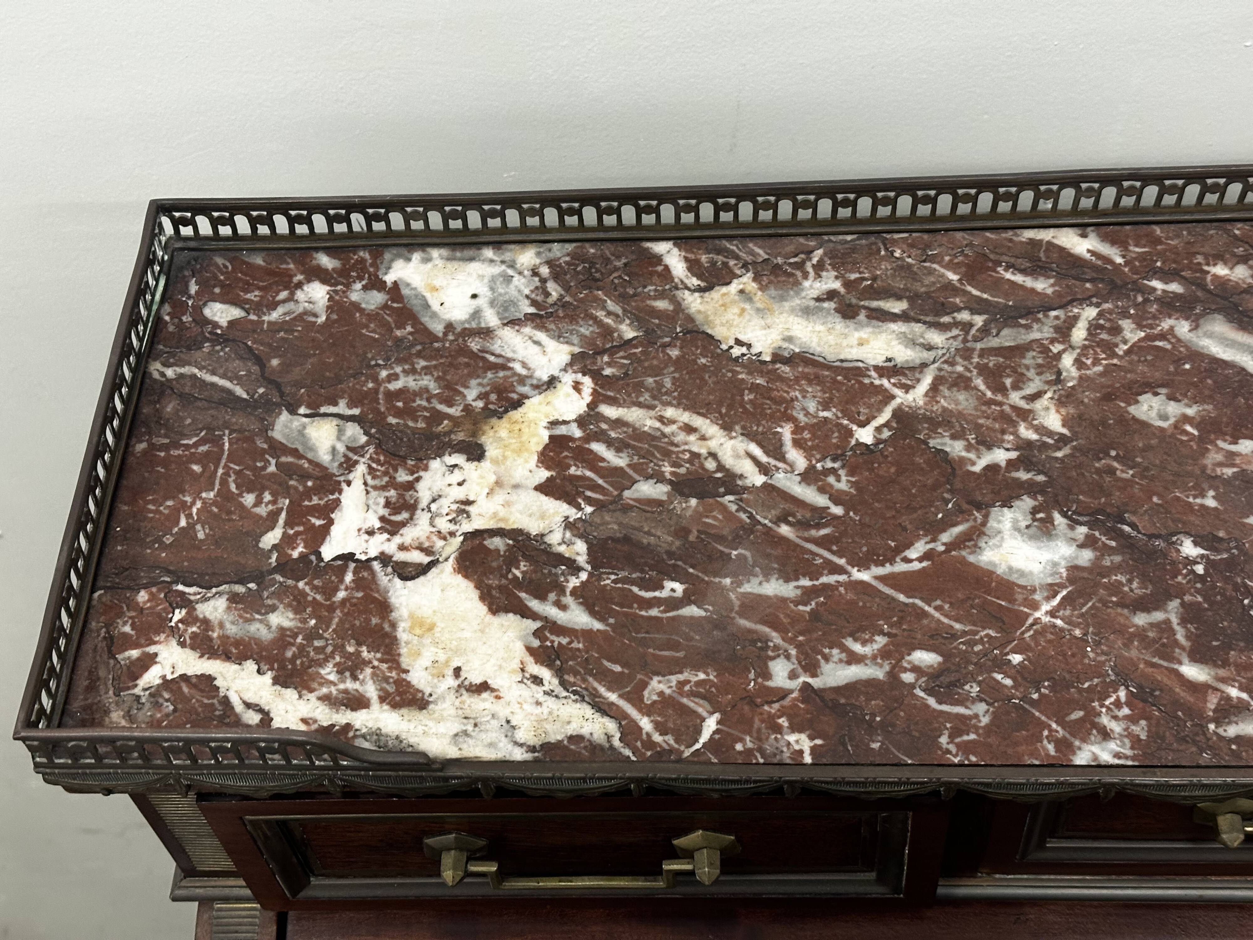 Secretary - Bonheur du Jour with pearly Louis XVI style system