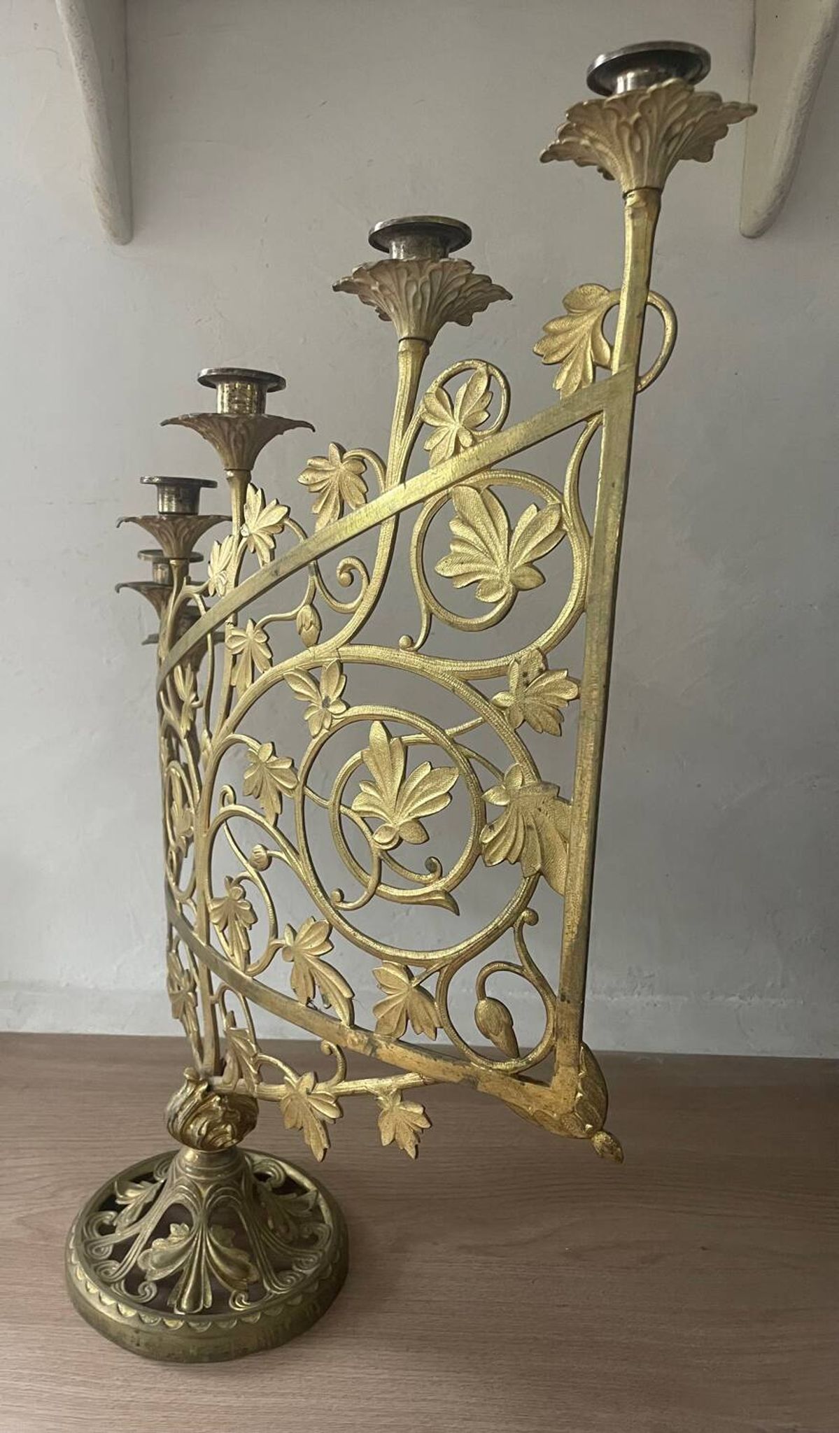 Chandelier en bronze doré, fin XIXème