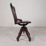 Oak desk chair, studio chair, height adjustable, 1930s