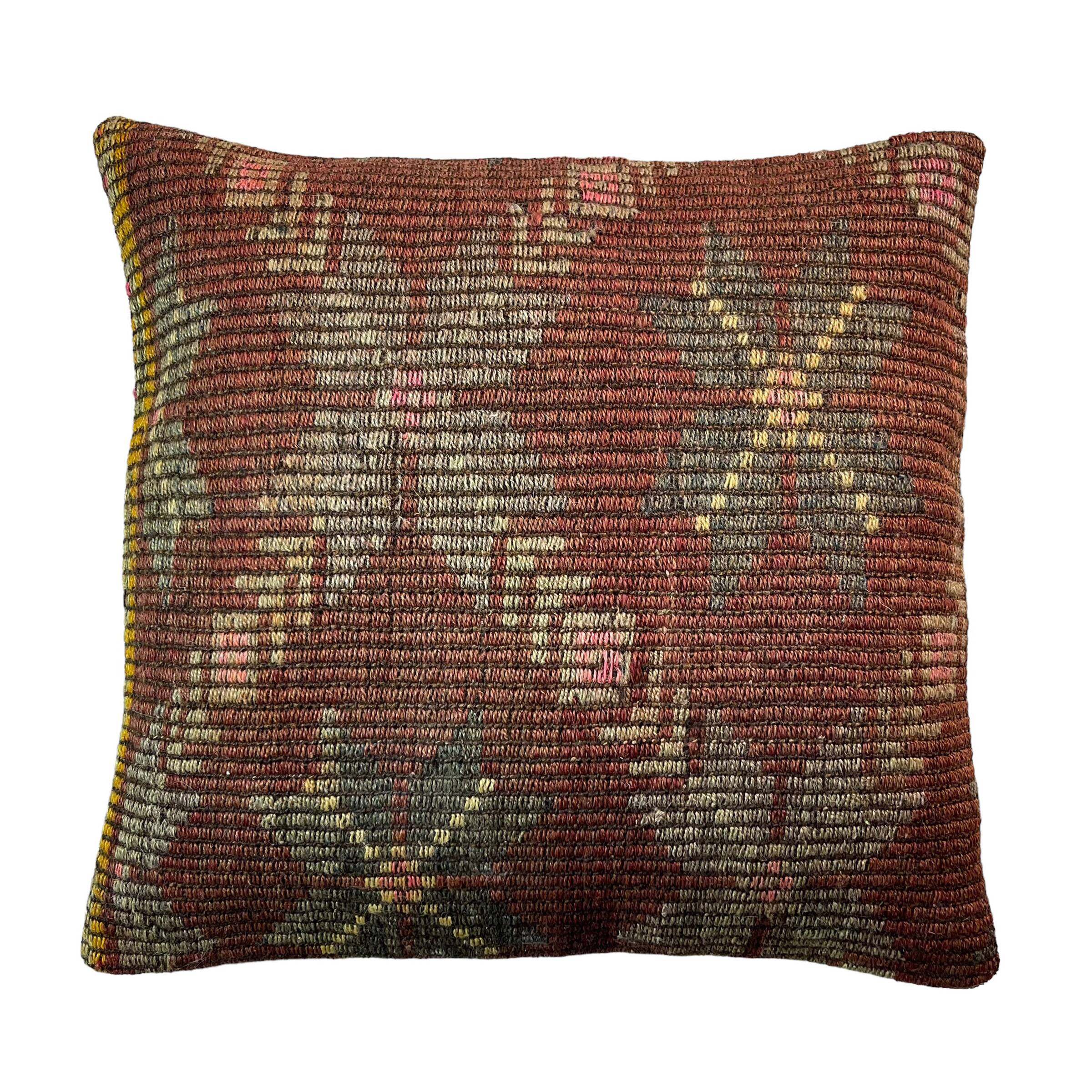 Vintage turkish kilim cushion cover , 55 x 55 cm