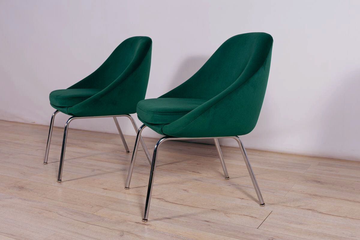 Armchairs chrome and fabric , 1960
