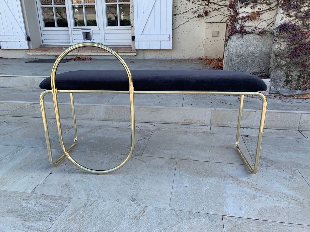 Angui aytm bench - anthracite velvet