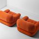 Pair of suède 'Sapporo' lounge chairs by Mobil Girgi, Italy 1970s