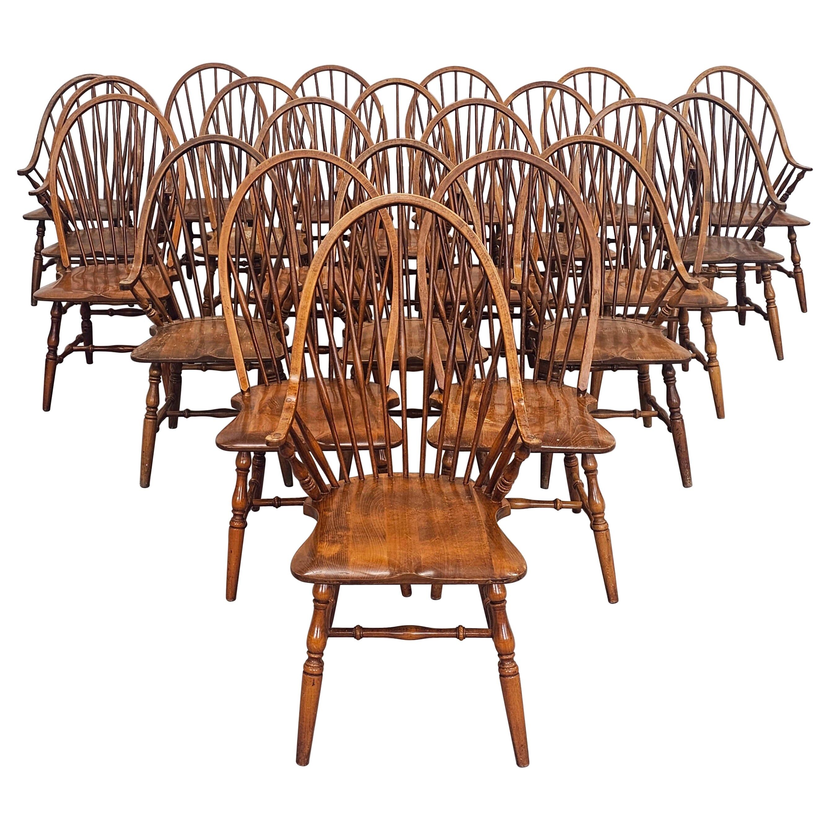 Windsor chair with high spindled back, beech, 1950s.