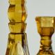 Pair of Art Deco candlesticks in pressed glass from the 1930s.