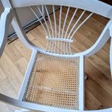 white Dagobert armchair with caning