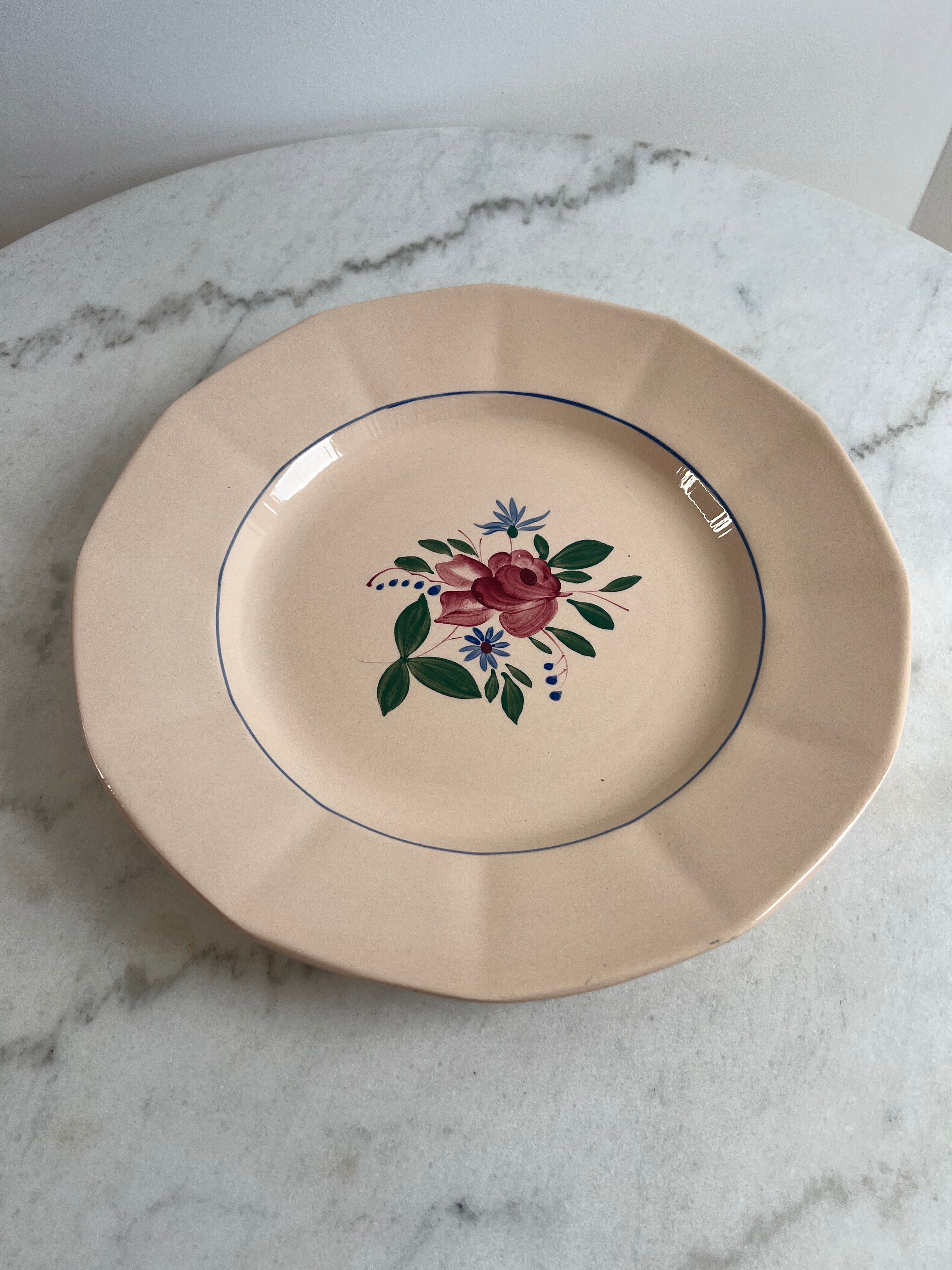 Sarreguemines hand-painted presentation plate