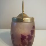 Legras biscuit bucket in glass paste Ruby series