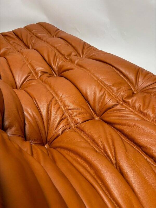 Togo Leather 3-Seaters Sofa attributed to Michel Ducaroy for Ligne Roset, 1992