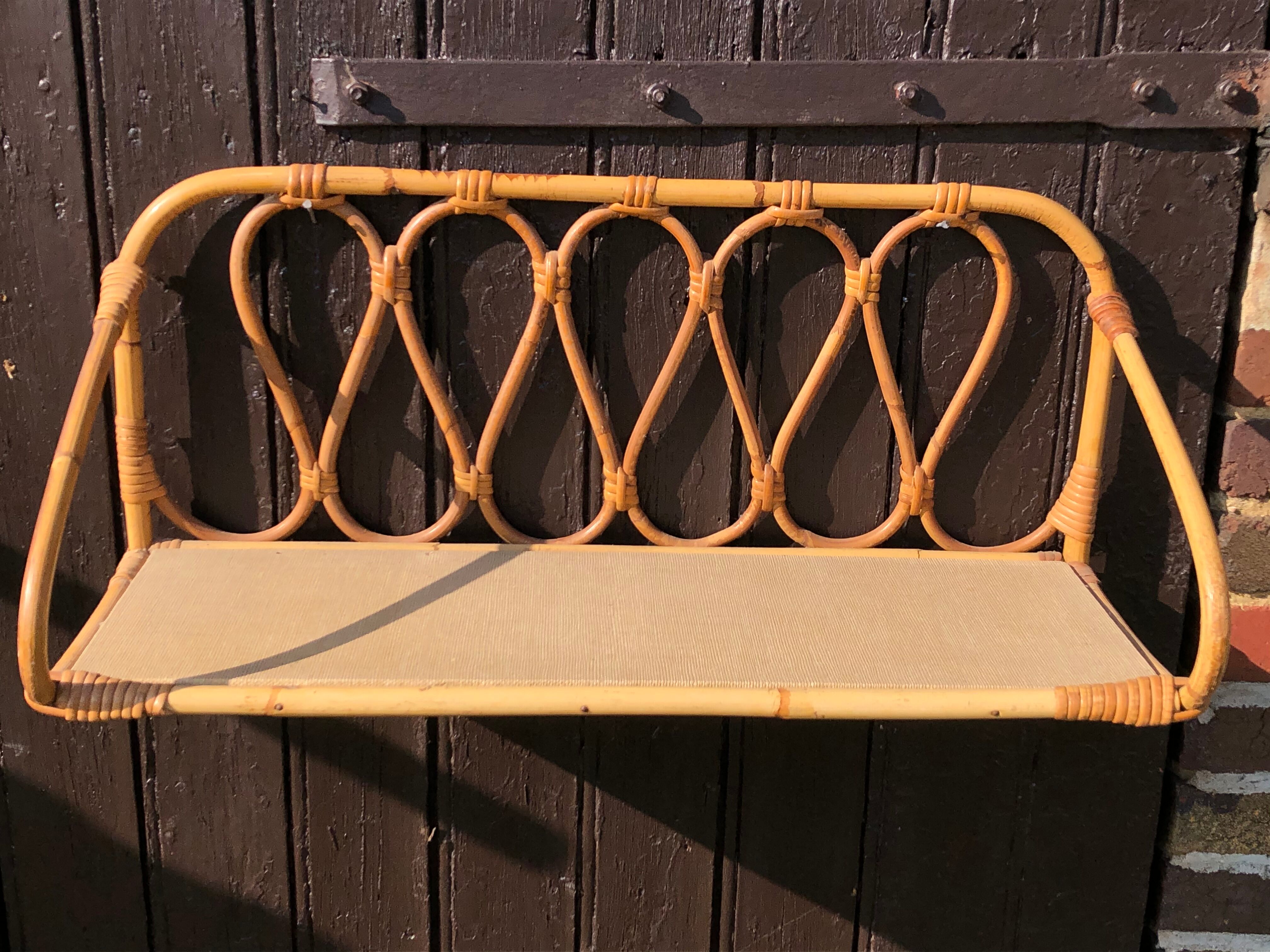 1950 wall rattan shelf