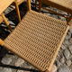 8 dining chairs in oak  w/ paper cord
