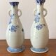 Old pair of blue and white porcelain vases from Japan - in good condition.