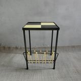 Table d'appoint en métal et carreaux de céramique, vers 1960