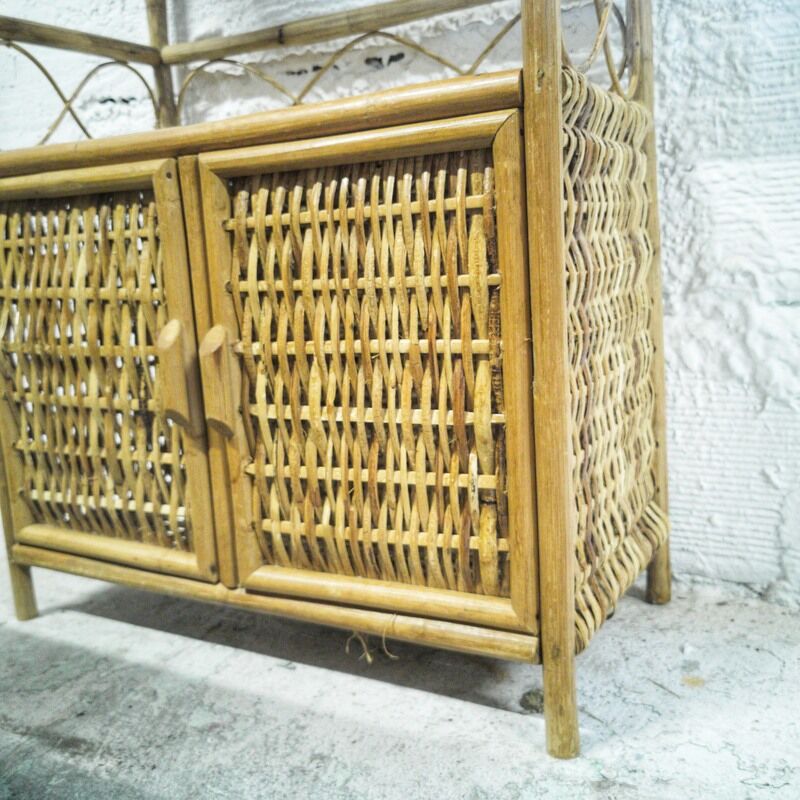 Vintage rattan shelf