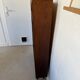 Vintage veneer bookcase with metal legs