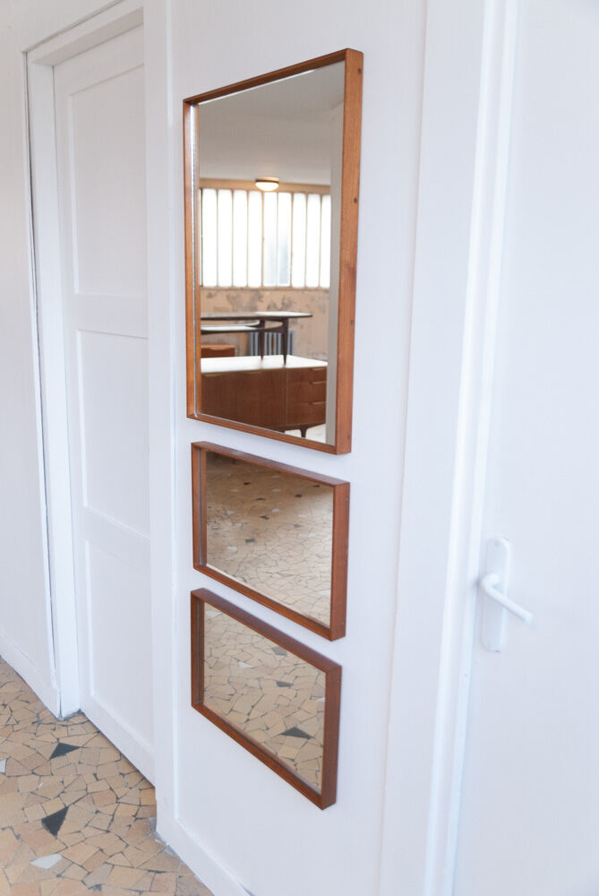 Triptych of modernist mirrors - 125x47cm