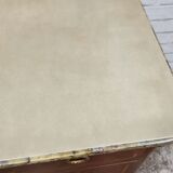 Commode marquetry style transition curved feet with marble top