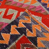 3x12 Kilim Red & Purple  Runner Rug, 102x355Cm