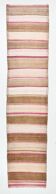 Light Brown Pink Striped Pattern Vintage Runner Rug, 77x350Cm