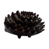 Set of trundle ashtrays in patinated bronze with 5 cups "hedgehog" attributed to Walter Bosse