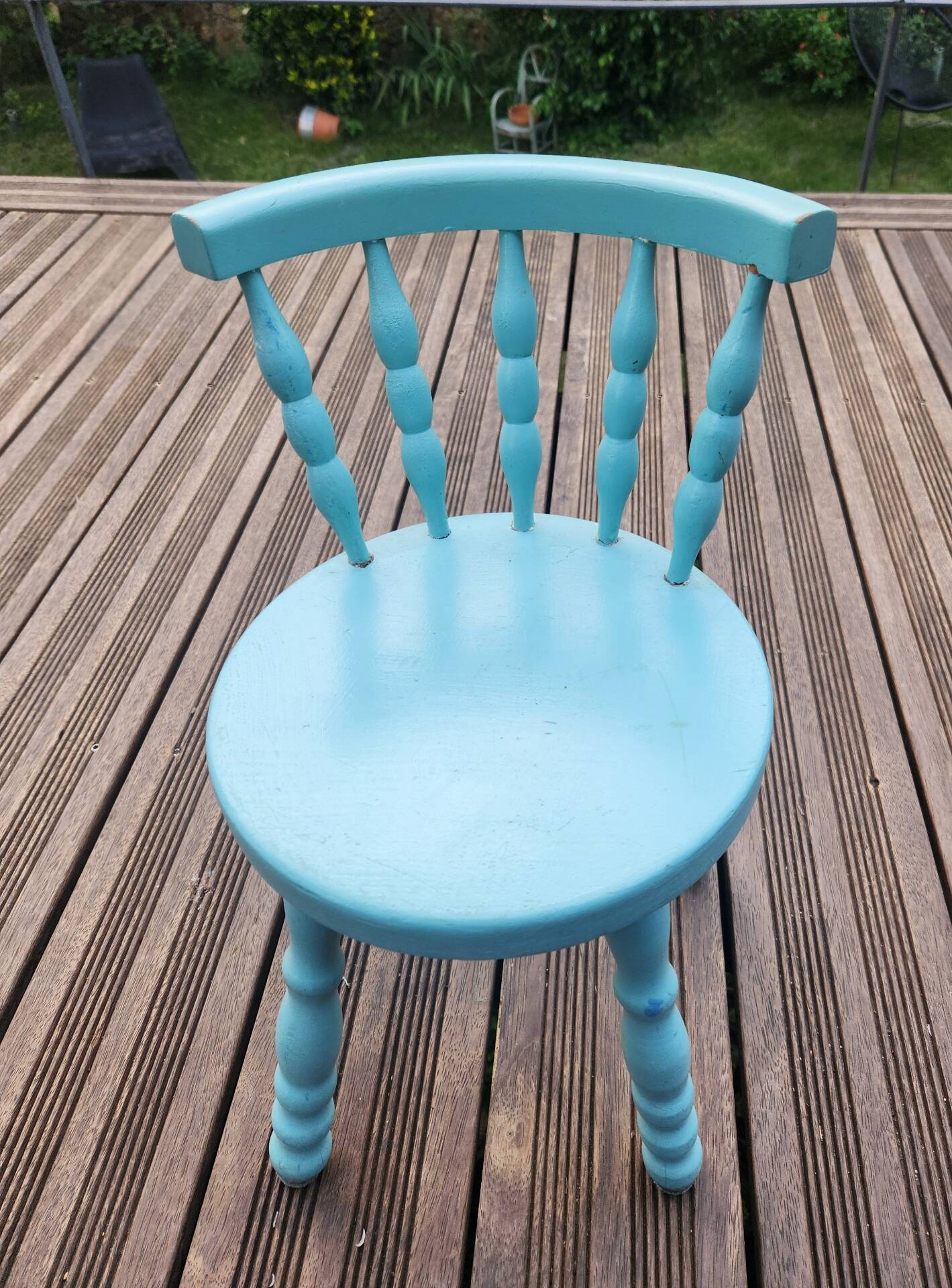 Chaise enfant en bois tourné vintage