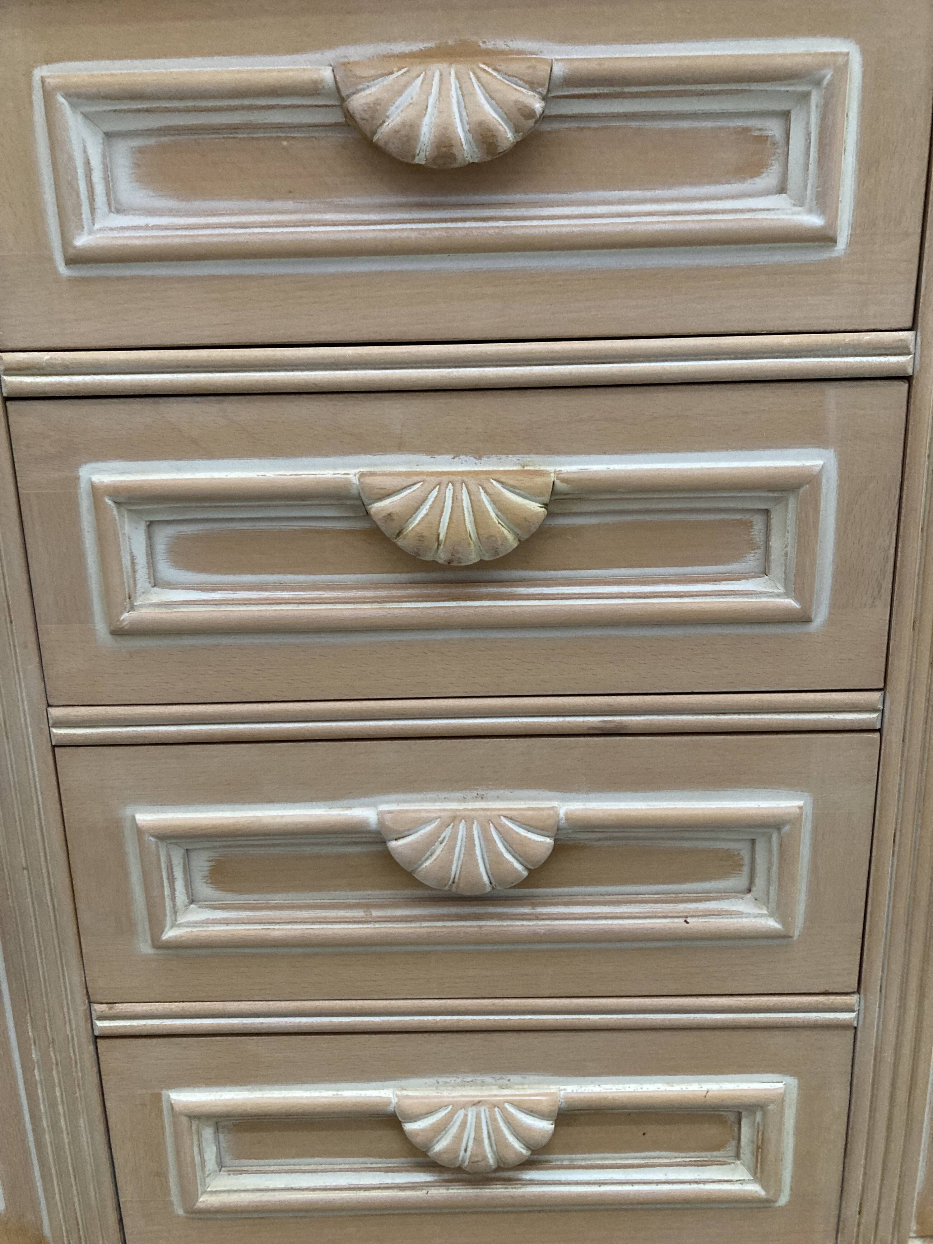 Vintage art deco style sideboard, 80s, pastel salom color