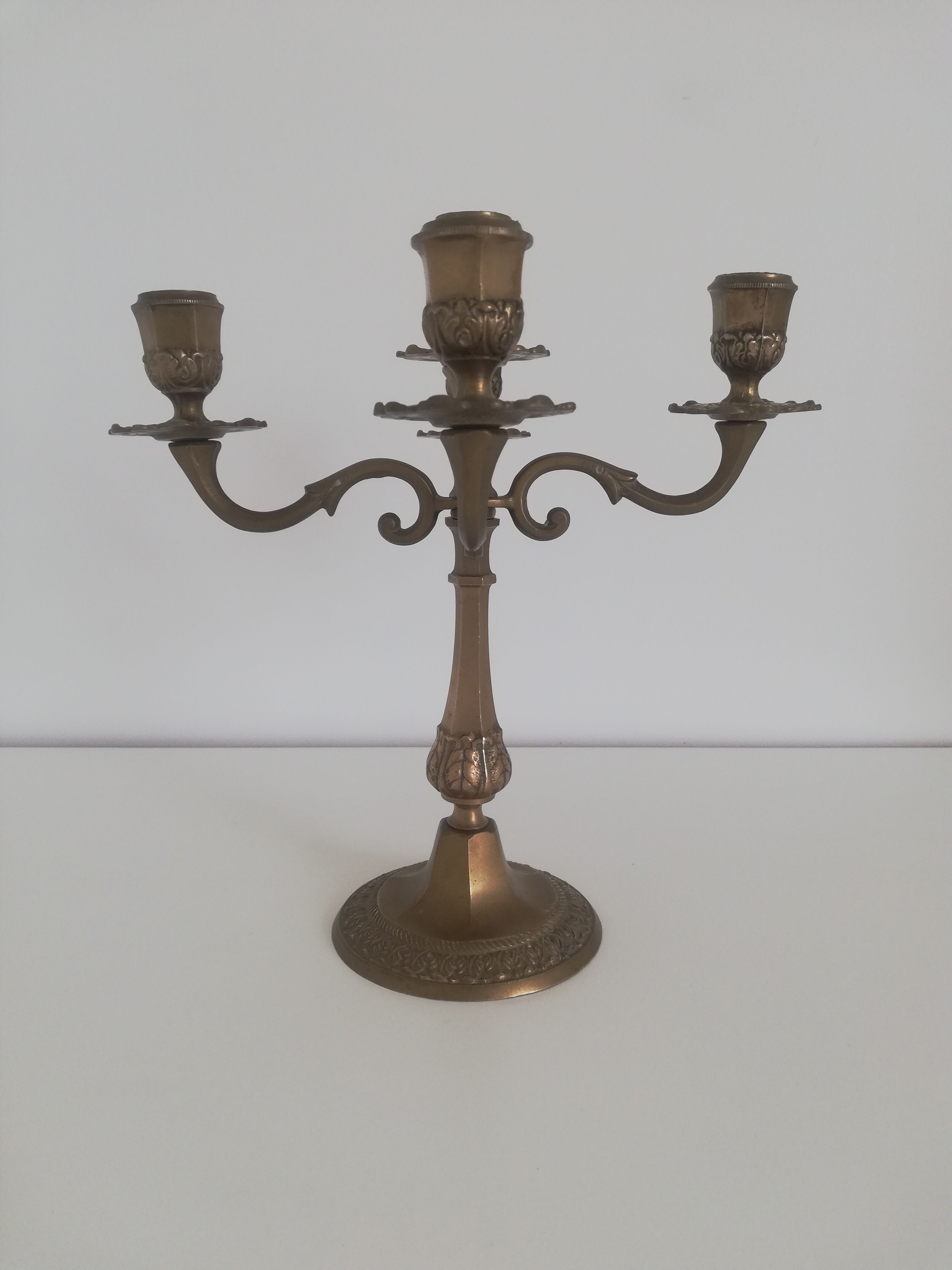 Vintage brass chandelier 5-burner