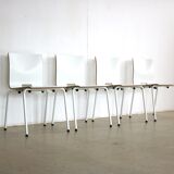 Set of 4 industrial stacking chairs