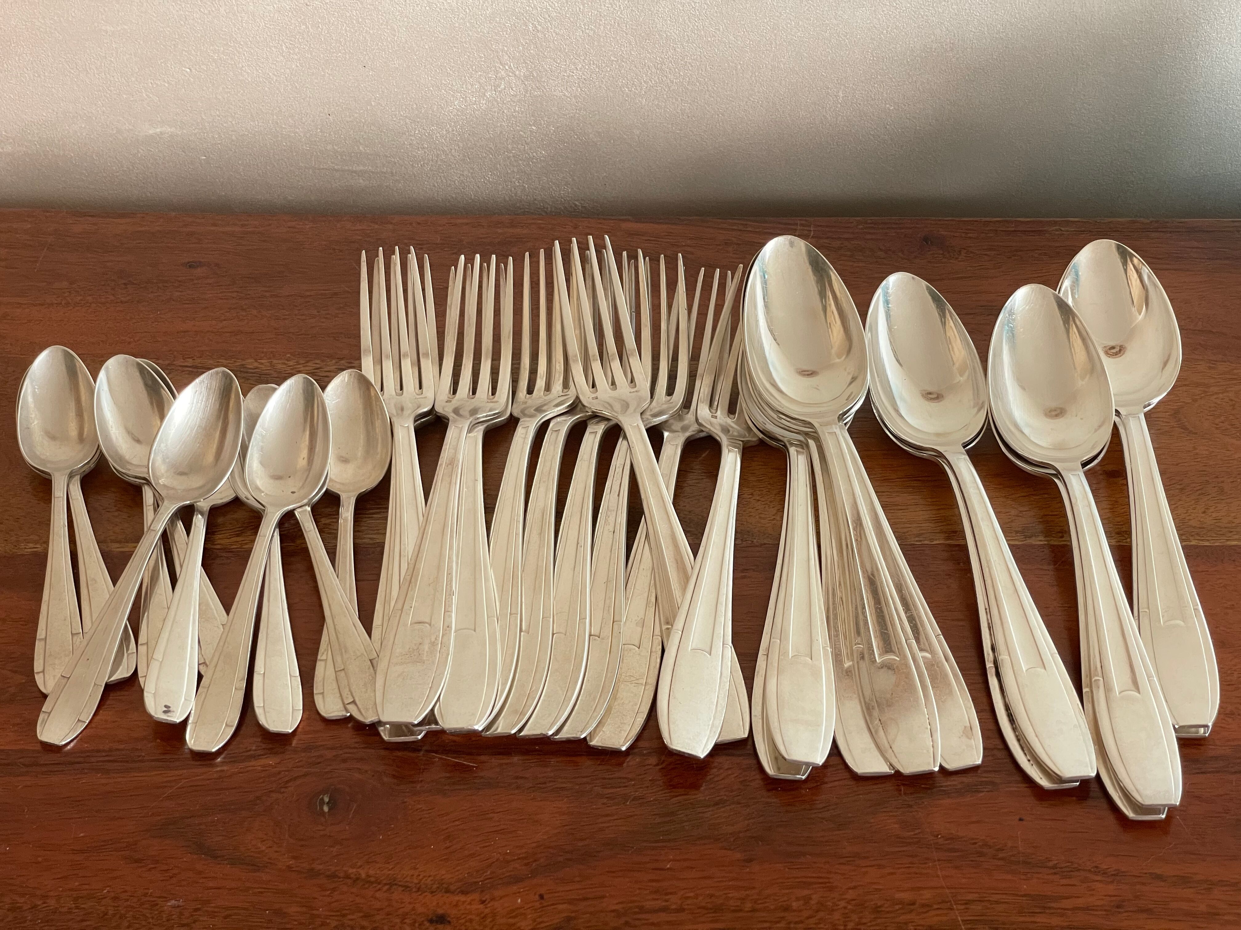 32 silver metal goldsmith table cutlery