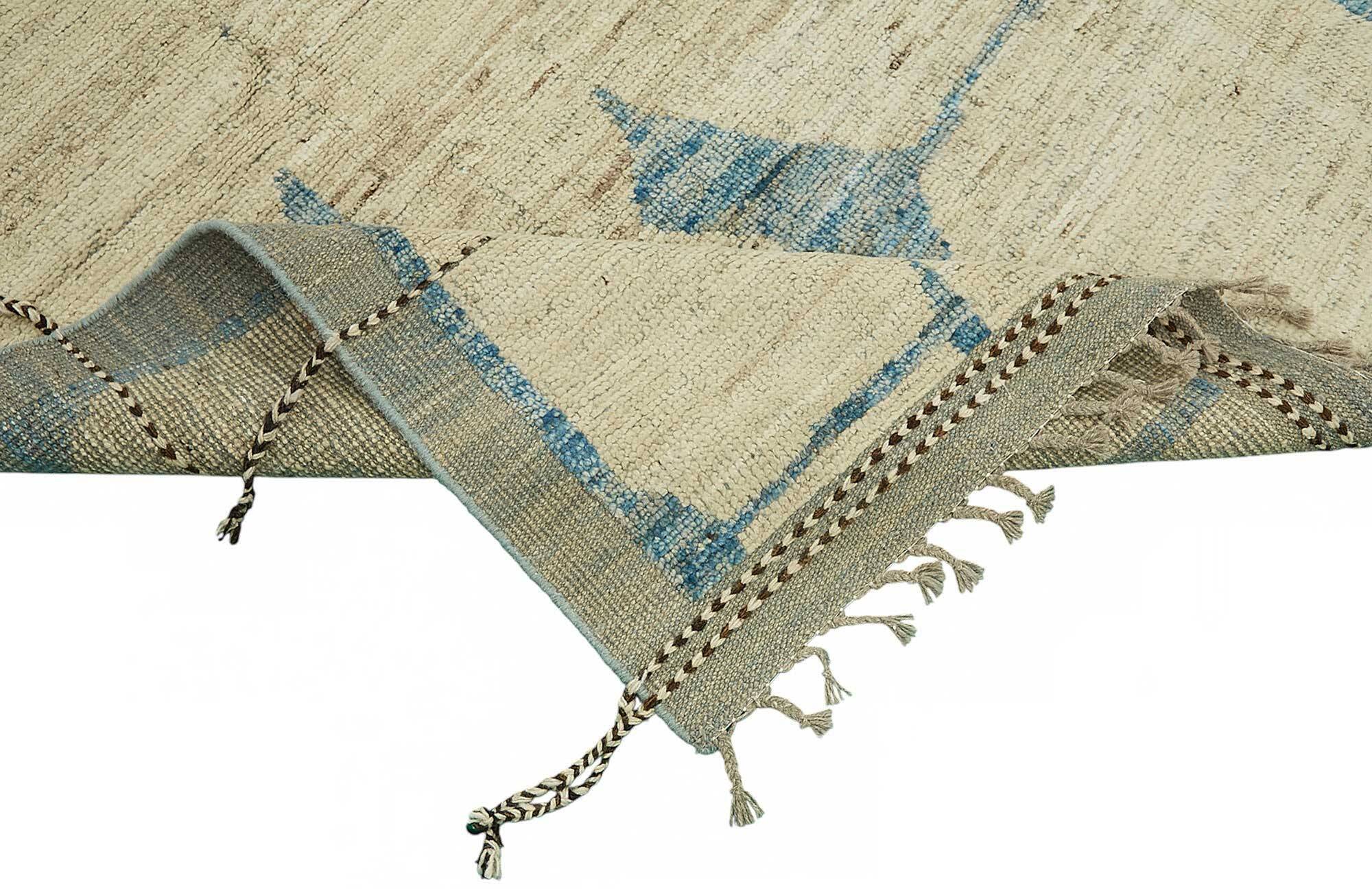 Hand-Knotted Turkish Contemporary 212 cm x 311 cm Blue Wool Carpet