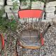 4 red Formica chairs with Eiffel legs, 1950s