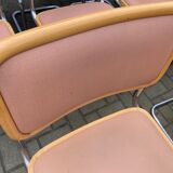 Set of 10 vintage chairs Marcel Breuer cesca b32 wood and skaï 1960