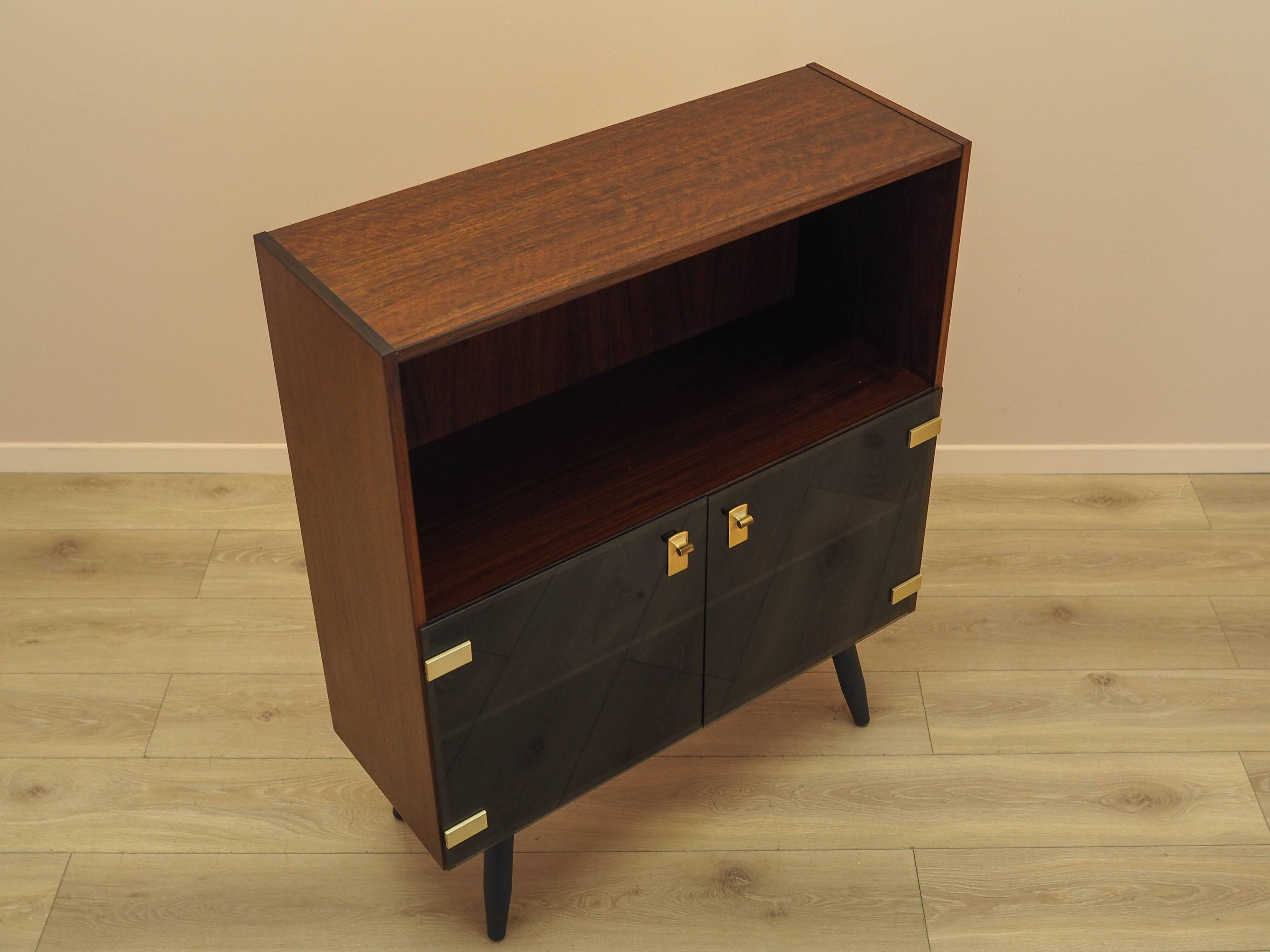 Danish Display Cabinet with Glass Doors and Contrasting Finish, 1970s