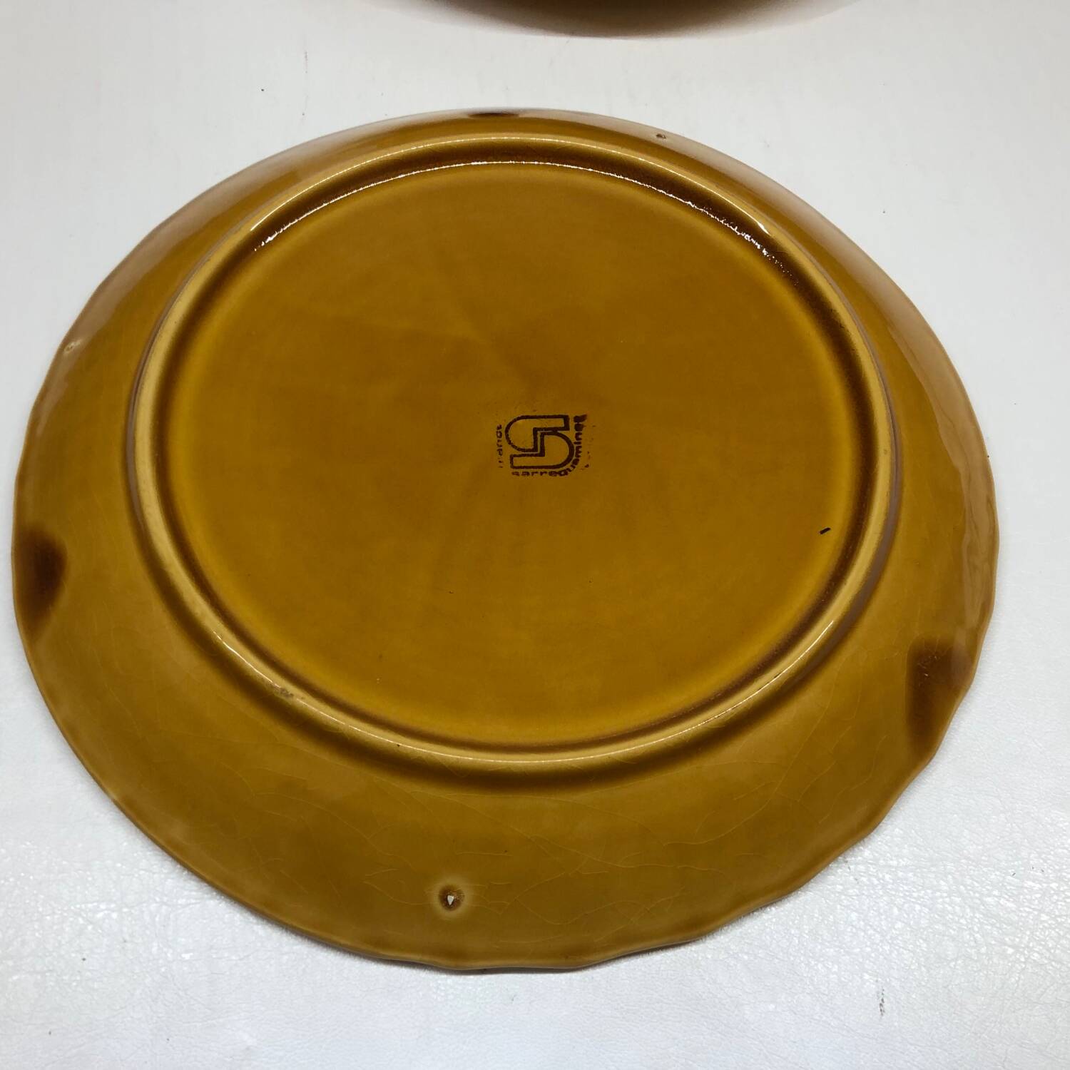 2 vintage fish dishes in slip from Sarreguemines