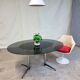 Vtg Mid Century 4 - 6 Seat Glass Aluminium Pedestal Dining Table Retro 60s 70s