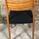 Suite of 4 Scandinavian teak chairs with anthracite grey velvet top 1960